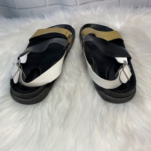 Zara Trafaluc Black/Wht/Gold Strap Sandal … - Picture 3 of 7